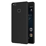 AICEK Funda Huawei P9 Lite, Negro Silicona Fundas para Huawei P9 Lite Carcasa (5,2 Pulgadas) Negro Silicona Funda Case
