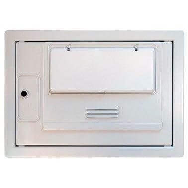 Suinga Armario para Contador de Agua con Mirilla 50x35x14 cm | Caja de Registro en PVC para Contadores de Agua