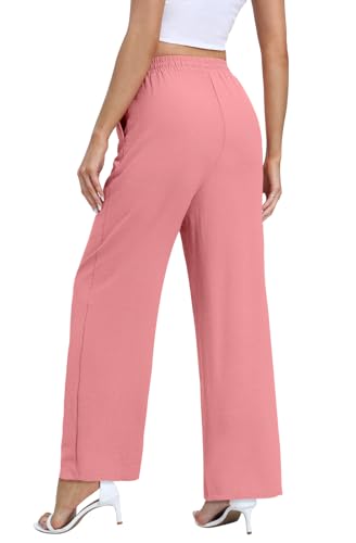 Yicro Womens High Waisted Wide Leg Pants with Pockets Casual Loose Palazzo Trousers2