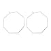 RIAH FASHION Simple Geometric Polygon Lightweight Hoop Earrings - Classic Thin Wire Delicate Threader Dangles Octagon/Pentagon/Hammered Curved Crescent Arc (Octagon Silver)