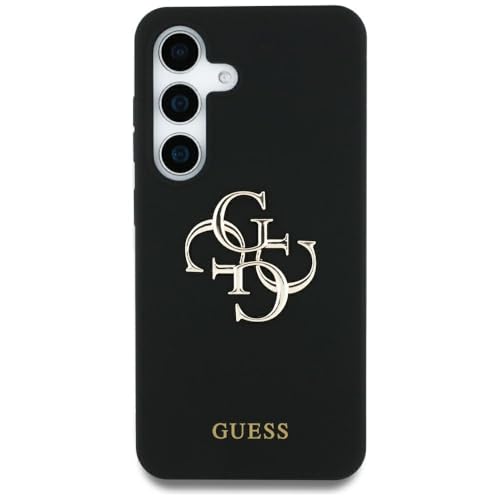 CG MOBILE Guess Coque de protection en silicone avec grand logo 4G pour Samsung Galaxy S25 Ultra Noir