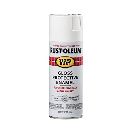 Rust-Oleum 7792830 Stops Rust Protective Enamel Spray Paint for Metal, Alloy and Wood (Gloss White - 340 Grams)
