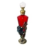 Rayberro Red Rose Vintage Perfume Bottle, Crystal Rhinestone Inlayed Decorative Perfume Bottles, 25ML Empty Refillable Essential Oil Dropper Bottle, Glass Perfume Bottles Home Decor Women Girl Gift