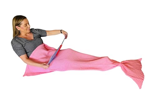 L.W. Clothing Company Pink Adult-Kid Mermaid Tail Blanket
