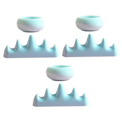 VINTORKY 1 Juego De Vasos Para Pinceles De Decoración De Uñas Gel Para Uñas Cutículas Taladro Transparente Soporte Para Pinceles Máquina Tijeras Calcomanías Cuenco Para Remojo De