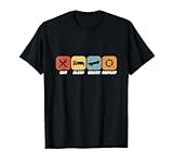 eat sleep skate repeat skater skateboard maglietta