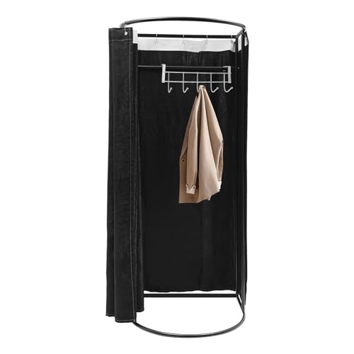 Mall/Clothing Store Fitting Locker Room with Shading Curtain And Hook, Portable Mobile Changing Room, DIY Temporary Dressing Room Privacy Protection, Retail Display Racks Workstation Partition