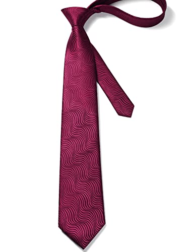 Image of HISDERN Ties for Men Solid Houndstooth Neckties Handkerchief Formal Business Tie & Pocket Square Set Wedding Party