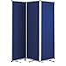 Produktbild magnetoplan | 3-Paneel Raumteiler Faltwand mit Rollen 1800 x 1810 x 370 mm | Mobile Trennwand | Ausstellungs-Sichtschutz | Büro-Raumteiler, 1105303, Rahmenfarbe: altweiß| Wandfarbe: royalblau