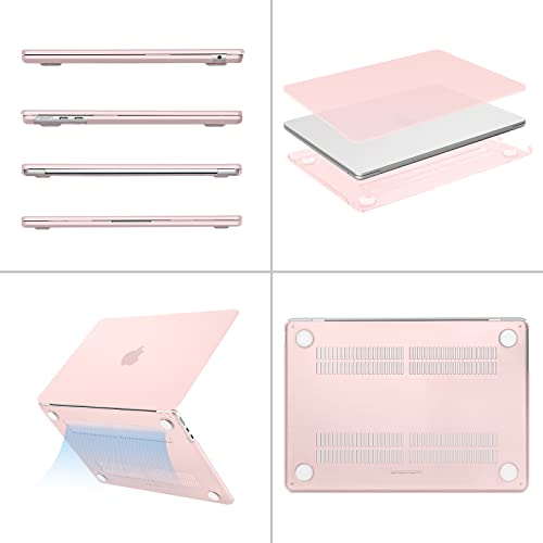 Image of MOSISO Compatible with MacBook Air 13 inch Case M5 2026 M4 2025 M3 M2 2024-2022 A3449 A3240 A3113 A2681, Scratches-Resistant Protective Hard Shell for MacBook Air 13.6 inch Case, Chalk Pink
