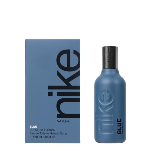 NIKE   Blue 100 ml, Colonia Hombre, Perfume Formato Spray, Eau de Toilette Natural y Masculina, Aroma Frutal Amaderado, Fragancia Fresca, Elegante y de Larga Duración