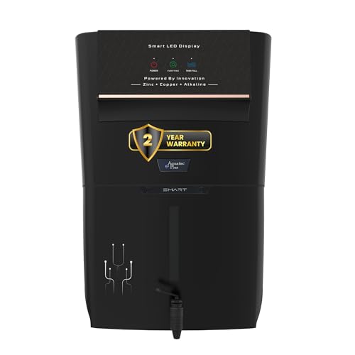 Image of Aquatec Plus Smart - 12 L RO+UV+UF+TDS Control + Alkaline + Copper + Zinc Water Purifier (Black) Works up to 3000 TDS