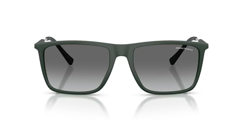 A|X ARMANI EXCHANGE Ax4160sf Low Bridge Fit, Gafas para Hombre, Verde Oscuro Mate/Gris Degradado, 57 mm