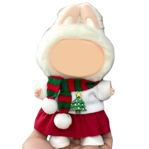 ぬいぐるみ服 ラブブ 17cm 着せ替え服 クリスマス 衣装 4点セット 上着 ズボン フラー 靴 ラブブ服 人形服