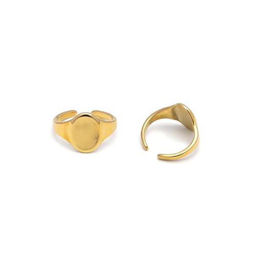 Bague en acier plaqué or d'artisanat Vestopaw aux finitions haute qualité