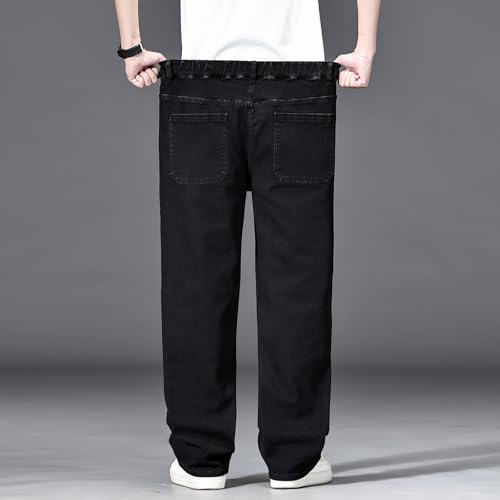 Men's Plus Size Jeans Elastic Waisted Baggy Denim Pants Big and Tall Straight Loose Fit Jeans Work Pants 2XL-6XL3