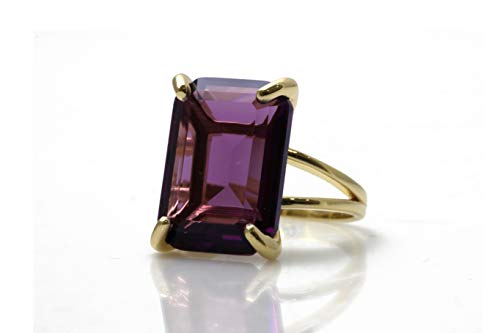 Anemone Jewelry Amethyst Cocktail Ring in 14k Gold - Artisan-crafted Purple Rings for Women - Cocktail Ring for Birthdays, Weddings, Anniversary Gifts and Fashion Wear - with Gift Box