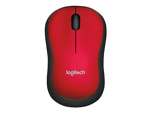 Logitech M185 Souris Sans Fil, 2.4 GHz avec Mini Récepteur USB, Longévité de la Pile 12 Mois, Résolution du Capteur 1000 PPP, Ambidextre, Compatible PC, Mac, Ordinateur Portable - Rouge