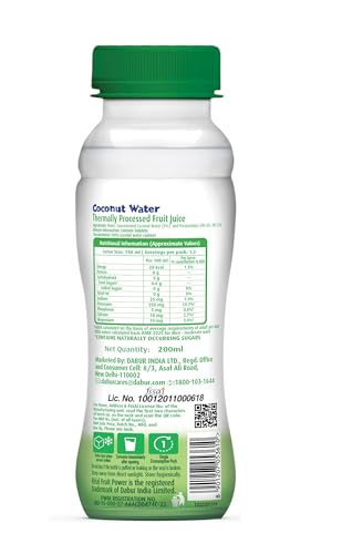 Image of Real Activ Coconut Water (Pack of 6, 200ml Each) | Hydrating & Refreshing Drink with Coconut Flavour | Good for Skin Health