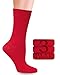 Produktbild Damen Bambus-Socken mit Lycra: Komfortnaht, Business & Freizeit, 3 Paar in verschiedenen Farben und Größen (35-38, 39-42)  Bequeme und elastische Socken ohne Gummibund und Naht (39-42, Rot)