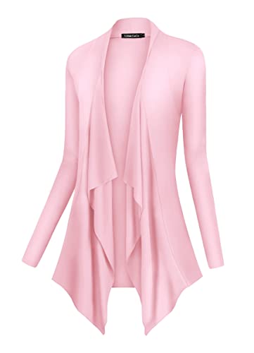 Image of Urban CoCo Women's Drape Front Open Cardigan Long Sleeve Irregular Hem