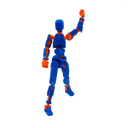 Image of Dummy 13 Action Figure Robot | Fully Articulated 3D Printed Robot Toy | 5.4-inch Collectible Figurine | Matte Finish| Unassembeled (Blue-Orange)
