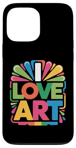 カラフル I Love Art 大胆なタイポグラフィ スマホケース iPhone 13 Pro Max 用