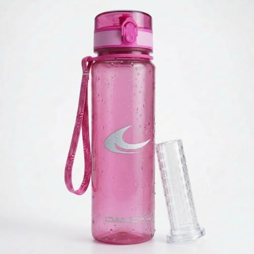 Daikoku Botella de Agua Deportiva Sin BPA | Water Bottle | Botella Gimnasio Senderismo Yoga Running | Con Infusor de Frutas | 1l | Rosa