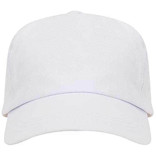 Gorra Infantil de Colores 100% algodón - Visera para niños con Agujeros de ventilación y Cierre de Velcro (Blanco)