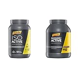 Powerbar Isoactive Lemon 1320g - Isotonisches Sportgetränk - 5 Elektrolyte + C2MAX & Recovery Active Chocolate 1210g - Regenerations Whey Drink mit Kohlenhydraten + Magnesium und Zink