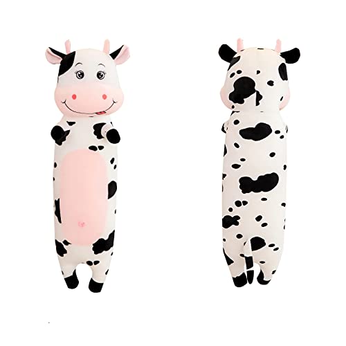 Image of TEFU Lovely Creative Milk Cow Plush Pillow Toys Soft Stuffed Cartoon Animal Cattle Doll Bedroom Sleeping Pillow Cushion,Gifts for Friends Kids (120cm/47.2in)
