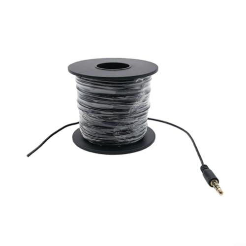 Fish Finder Cable 1.8mm Diameter 3.5mm Headphone Head Tinned Copper Material 20-50M Length Black for Underwater Fishing Camera ﻿(3000cm)