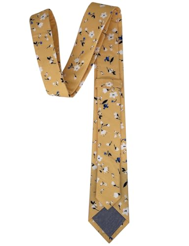 Image of Kebocis Mens Skinny Cotton Floral Tie for Men
