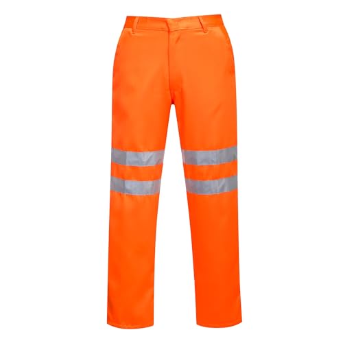 Portwest Pantalon Hi-Vis Poly-coton RIS, Couleur: Orange, Taille: 5XL, RT45ORR5XL