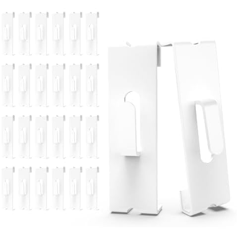 BFPeaky Gridwall Utility Notch Hooks, White, 24PC, Gridwall Picture Hanger, Gridwall Accessories Cover