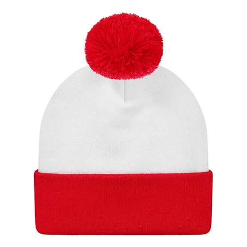 URATOT Halloween Costume Red White Pom Pom Beanie...