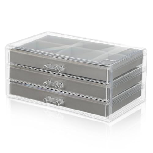 Boîte à bijoux transparent anti-nœud avec compartiments séparés pour bagues et boucles - 2