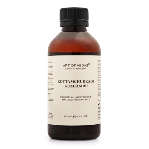 Art of Vedas Kottamchukkadi Kuzhambu 200 ml – Aceite tradicional ayurvédico para masajes y corporales | Formulación de hierbas en aceite de sésamo | Para abhyanga, autocuidado, yoga y rituales de