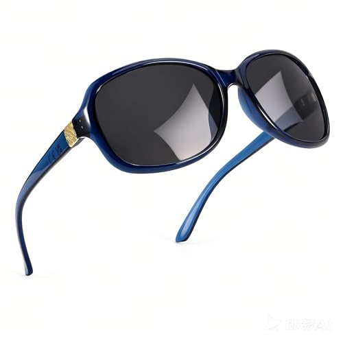 Image of SIPHEW Polarized Sunglasses for Women | Vintage Square Sunglasses w UV400 Protection | Womens Wraparound Shade