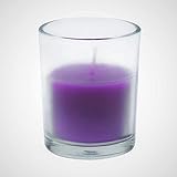 Zest Candle 12-Piece Votive Candles, Purple Round Glass