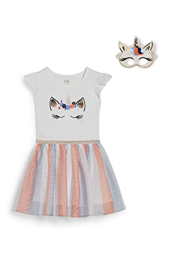 C&A Kinder Mädchen Kleid oberhalb des Knies Regular Fit weiß 134