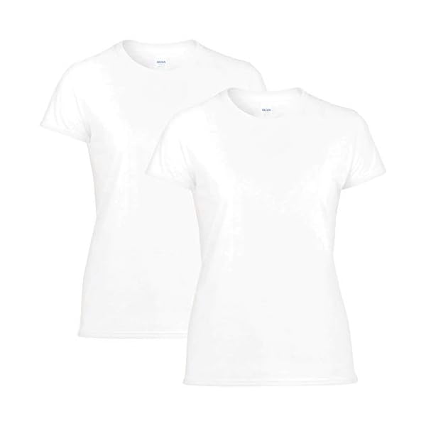 Gildan Women's Softstyle Cotton T-Shirt, Style G64000L, Multipack, White (2-Pack), Medium