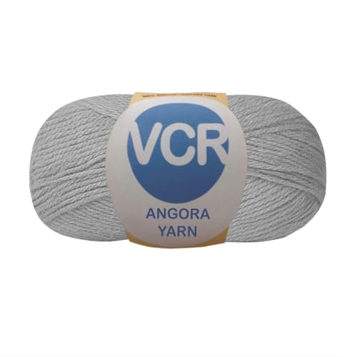 Image of VCR Stone Grey Angora Knitting Yarn, Pack of 1, 100 Grams Hank, 256 Meters Length, 80% Flurry - 20% Acrylic Polyamide Soft Ball for Crochet and Knitting, Suitable for Baby Blankets, Cushion Covers