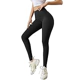 TOFBS Leggins Mujer Push Up Mallas Anticeluliticos Pantalones Deportivos Fitness Suaves Elásticos Cintura Alta Barriga Control Talla Extra Leggings Yoga (Negro M)