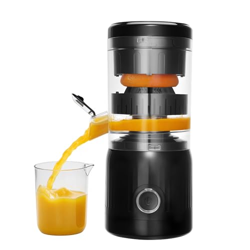Spremiagrumi Elettrico Spremuta Arancia Estrattore di Succo Juicer per Arance, Limoni e Pompelmi, Ricarica USB