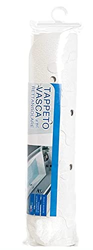 Home Splash Tappeto Per Vasca Da Bagno – 74x38 Cm, Bianco, Antiscivolo, Prodotto In Italia