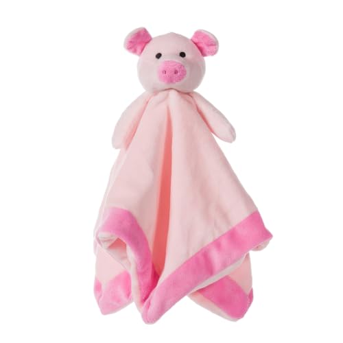 Image of Apricot Lamb Soft Stuffed Animals Security Blanket Pink Pig 14''