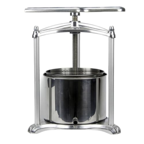 Pisipe 手動果汁圧搾機(ハンドプレス) ステンレス製 多機能(果汁抽出・ワイン作り・蜂蜜絞り・野菜脱水) 密閉設計 取り外し可能 家庭用・業務用 (アルミモデル 6L(メッシュバッグ付き))