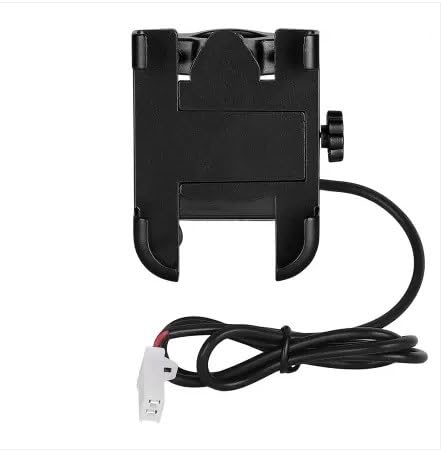SARVOTELEWEB Bike Mobile Holder (Metal) |Mobile Stand with Charger & Cable Navigation 360 Degree Rotation - Handlebar Cradle for All Smartphone’s Bicycle, Motorcycle, Scooty (Black)-image-22