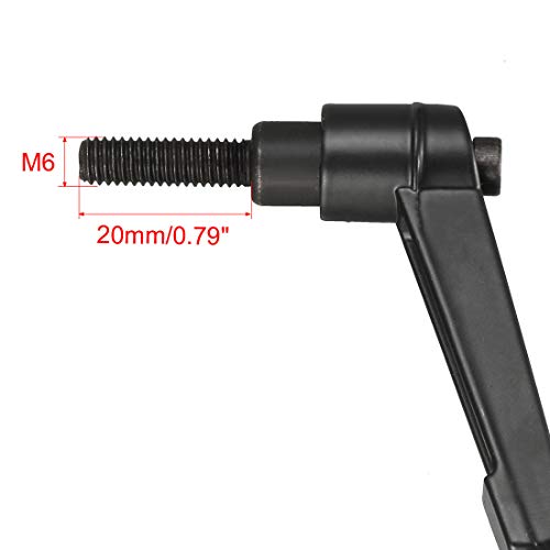 Image of uxcell M6 x 20mm Handle Adjustable Clamping Lever Thread Push Button Ratchet Male Threaded Stud Knobs Locking Rotating Screw Handles Quick Release Bolt Black 3pcs